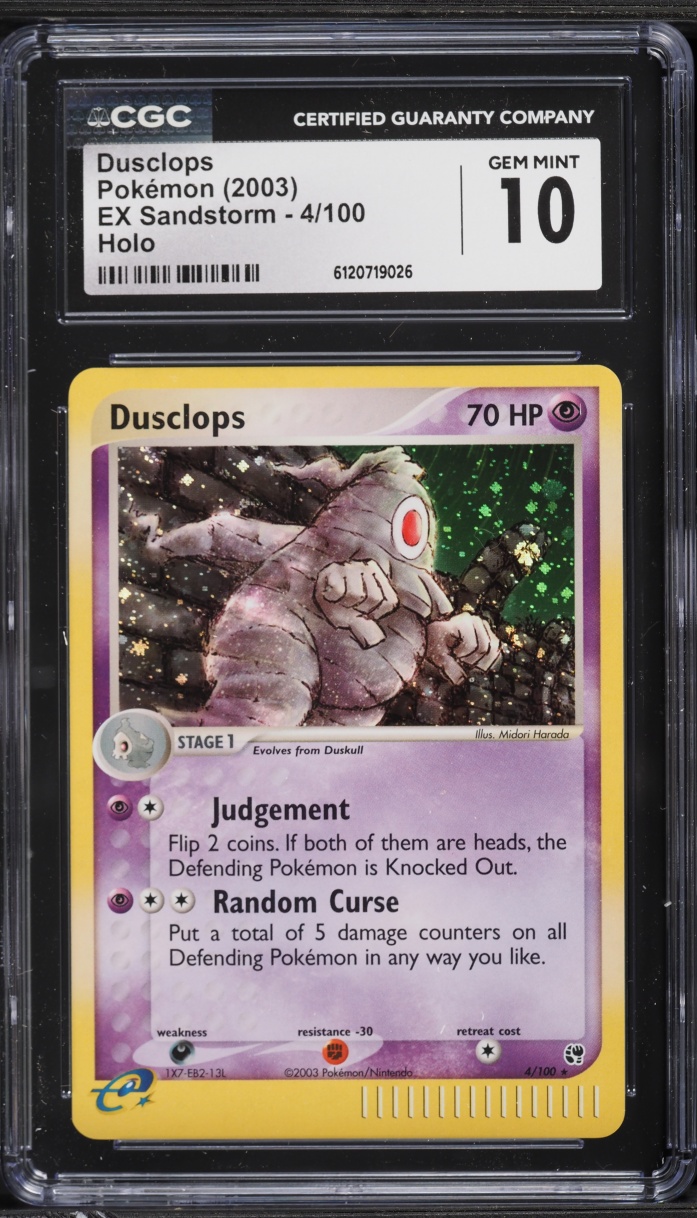2003 Pokemon EX Sandstorm Holo Dusclops #4 CGC 10 GEM MINT