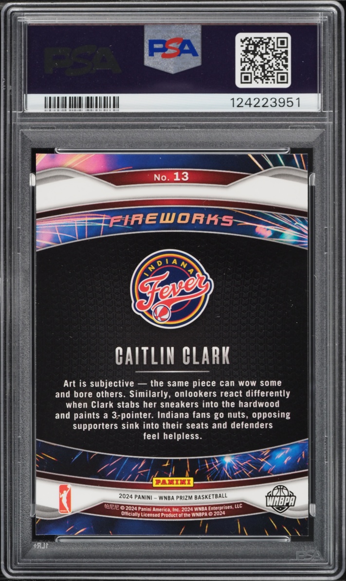 2024 Panini Prizm WNBA Fireworks Caitlin Clark ROOKIE #13 PSA 10 GEM MINT