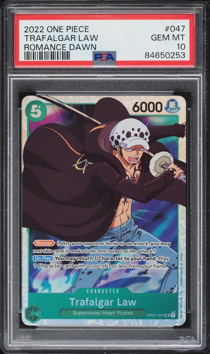 2022 One Piece Romance Dawn Trafalgar Law #OP01-047 PSA 10 GEM MINT