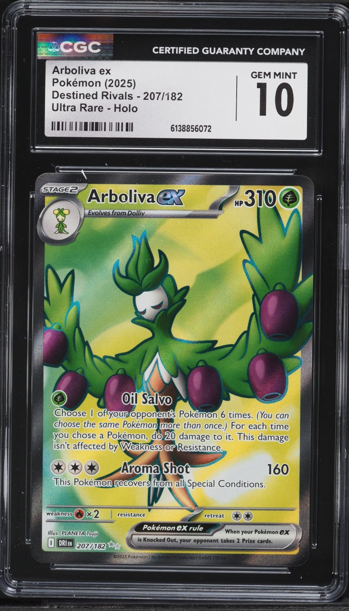 2025 Pokemon Scarlet & Violet Destined Rivals Full Art Arboliva ex #207 CGC 10 GEM MINT