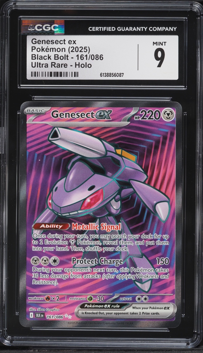 2025 Pokemon Scarlet & Violet Black Bolt Full Art Genesect Ex #161 CGC 9 MINT