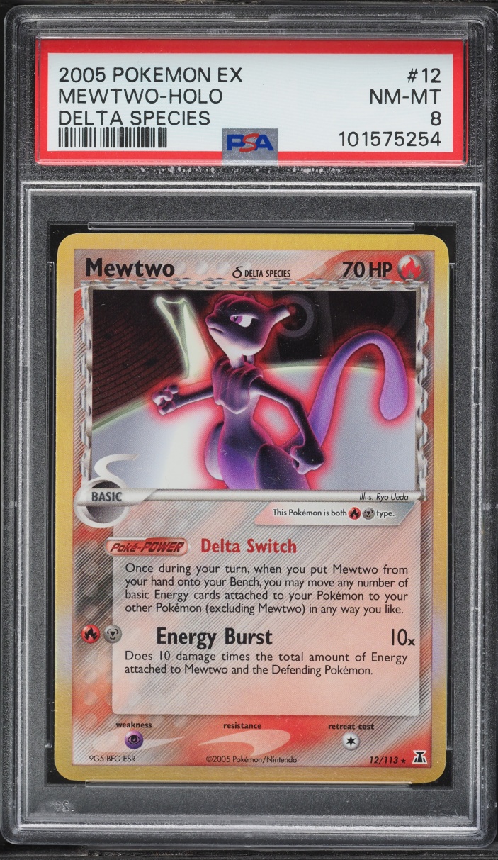 2005 Pokemon EX Delta Species Holo Mewtwo #12 PSA 8 NM-MT