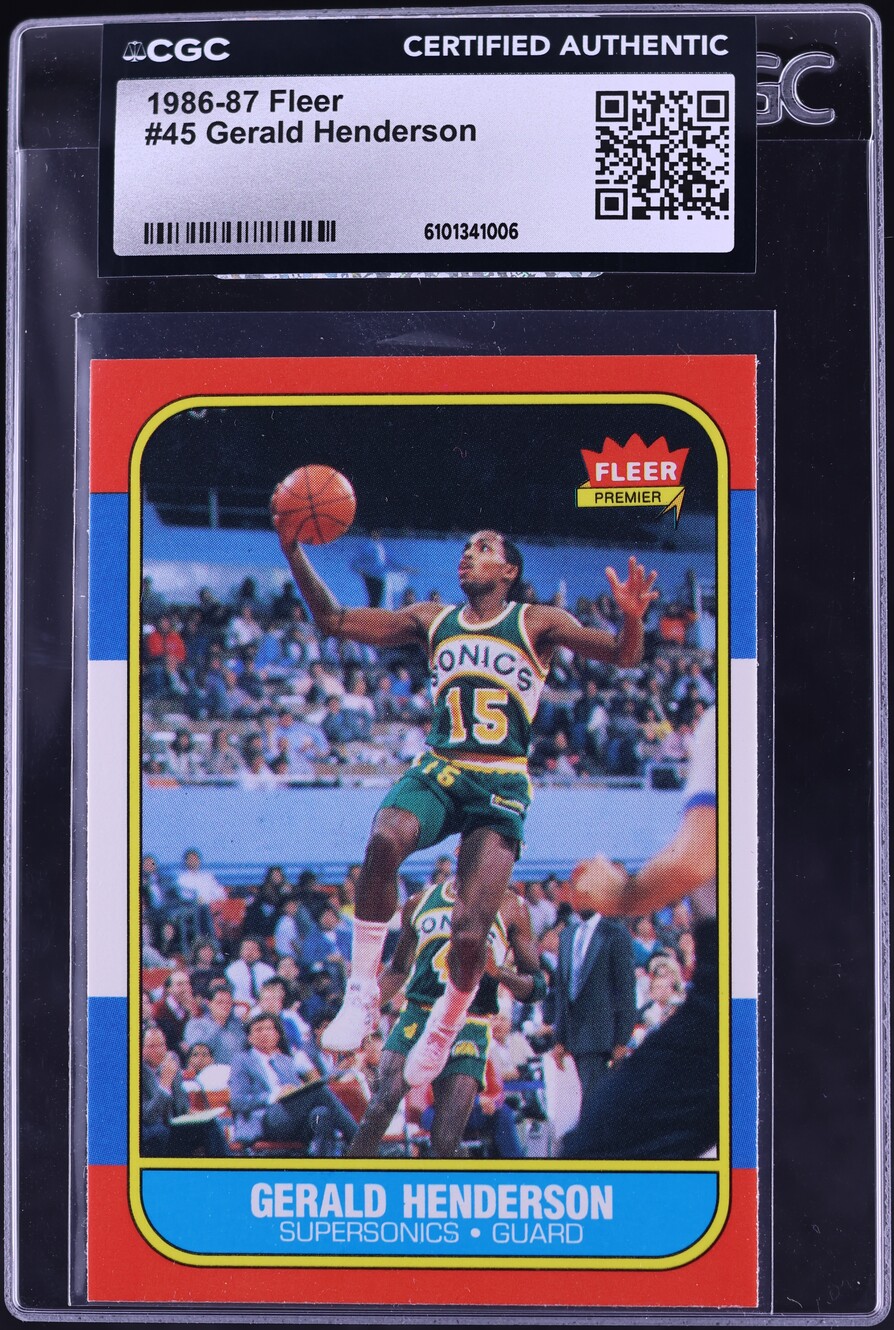 1986 Fleer Basketball Gerald Henderson #45 CGC AUTH