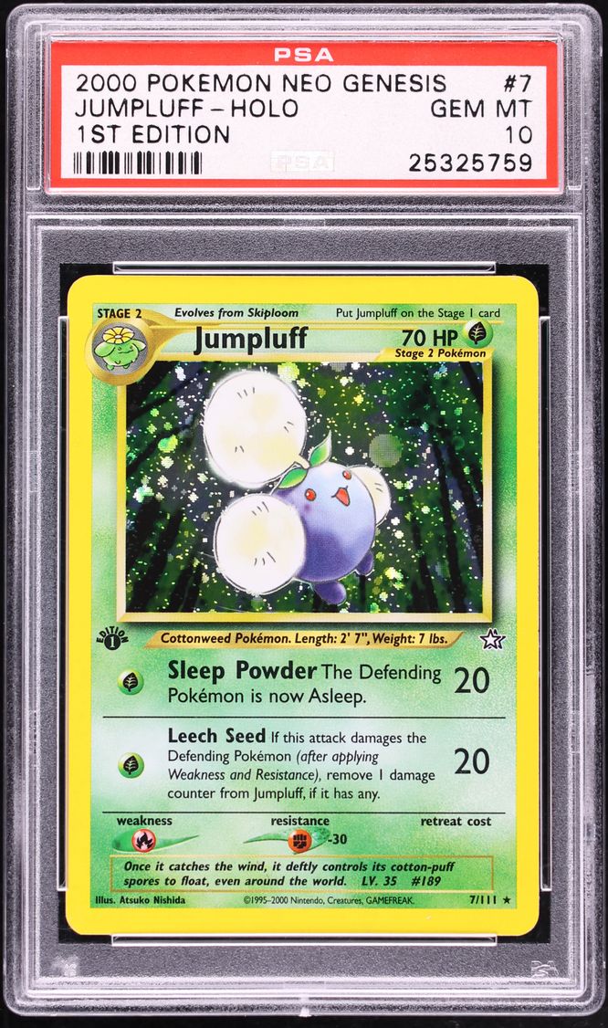 2000 Pokemon Neo Genesis 1st Edition Holo Jumpluff #7 PSA 10 GEM MINT