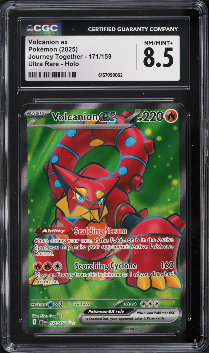 2025 Pokemon Scarlet & Violet Journey Together Full Art Volcanion Ex #171 CGC 8.5 NM-MT+