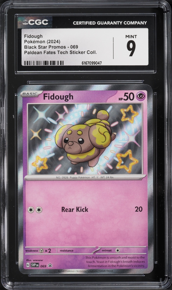 2024 Pokemon SV Promo Paldean Fates Tech Sticker Collection Fidough #69 CGC 9 MINT