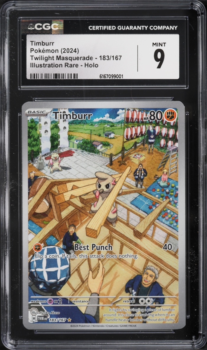 2024 Pokemon Scarlet & Violet Twilight Masquerade IR Timburr #183 CGC 9 MINT