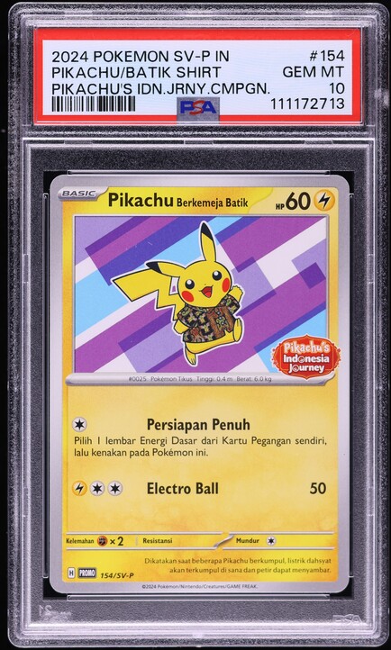Pokemon Pikachu Berkemeja Batik Indonesia Journey Promo Card Set 101/SV-P | Sealed Collectible Cards