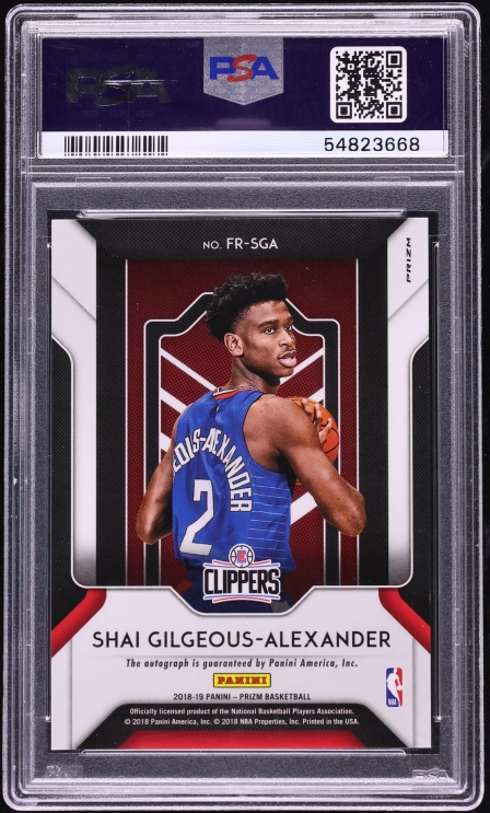 2018 Panini Prizm Fast Break Shai Gilgeous-Alexander ROOKIE AUTO #FR-SGA PSA 10 GEM MINT