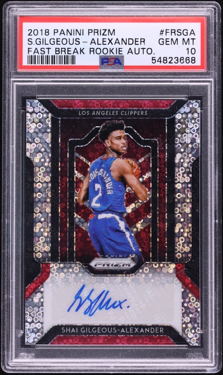 2018 Panini Prizm Fast Break Shai Gilgeous-Alexander ROOKIE AUTO #FR-SGA PSA 10 GEM MINT