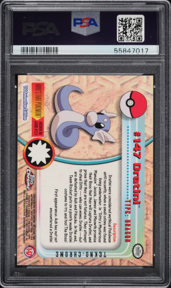 2000 Topps Chrome Pokemon Series 2 Tekno Dratini #147 PSA 10 GEM MINT