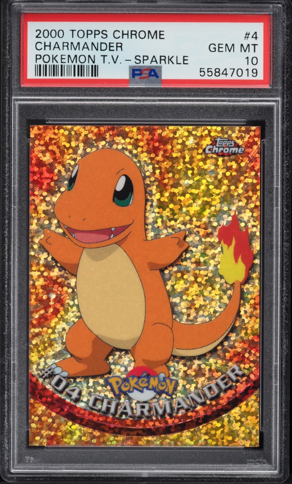 2000 Topps Chrome Pokemon Series 1 Sparkle Charmander #4 PSA 10 GEM MINT
