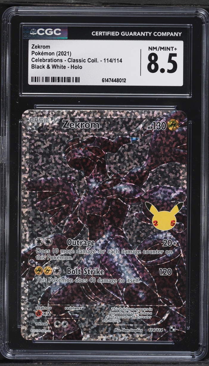 2021 Pokemon Sword & Shield Celebrations Classic Collection Full Art Zekrom #114 CGC 8.5 NM-MT+