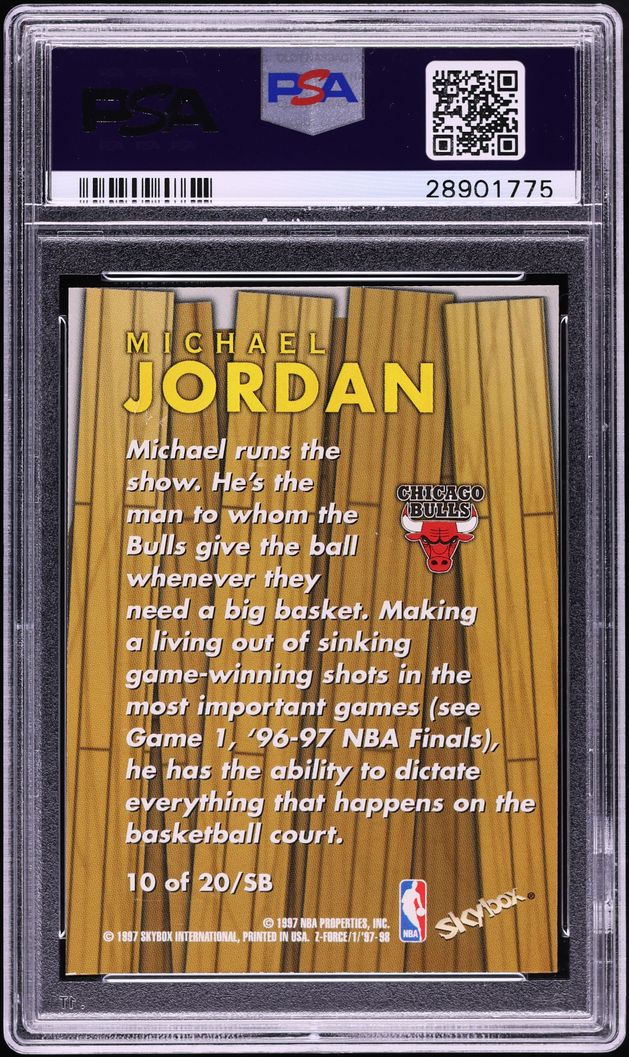 1997 Skybox Z-Force Super Boss Michael Jordan #10 PSA 10 GEM MINT