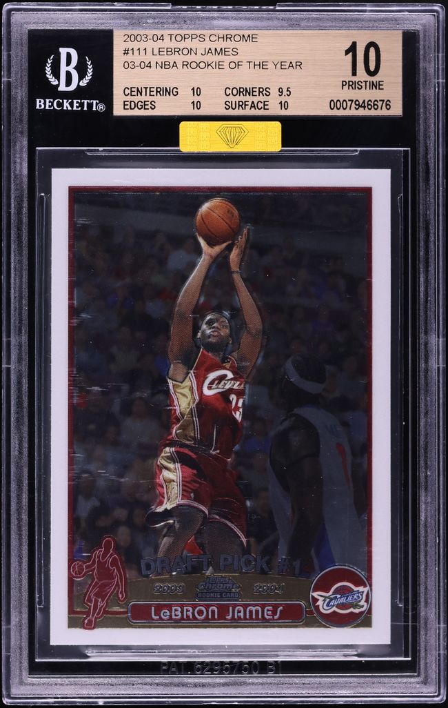 2003 Topps Chrome LeBron James ROOKIE #111 MBA BGS 10 PRISTINE