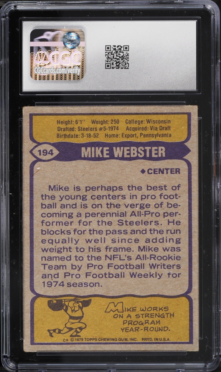 1979 Topps All Pro Mike Webster #194 CGC 3.5 VG+