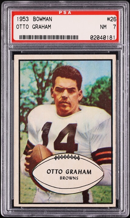 1953 Bowman Football Otto Graham #26 PSA 7 NRMT