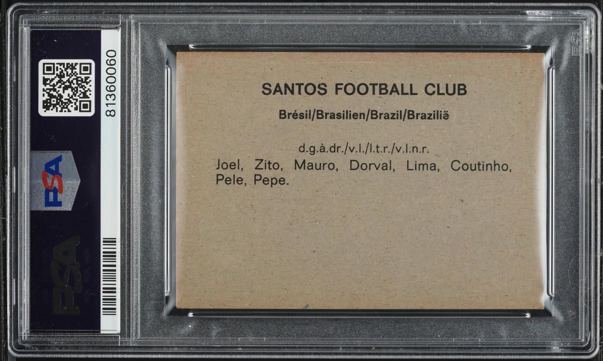 1968 Monty Gum Brazil Soccer Team Santos w/ Pele PSA 3 VG - Photo 2