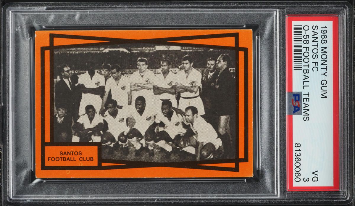1968 Monty Gum Brazil Soccer Team Santos w/ Pele PSA 3 VG - Photo 1
