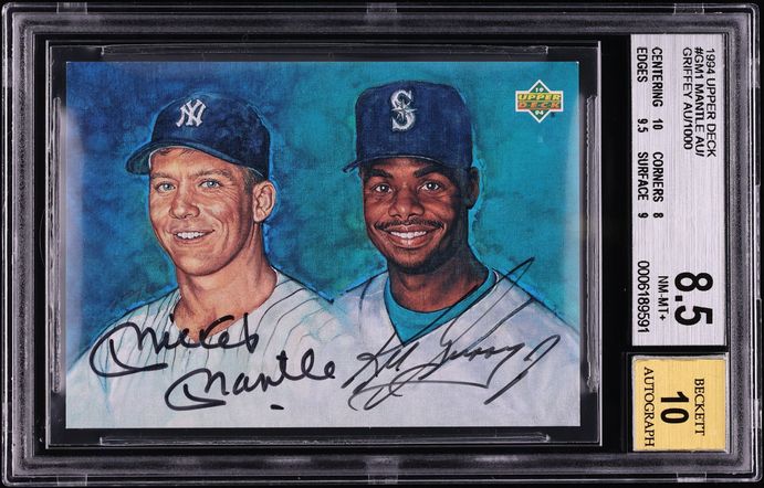 1994 Upper Deck Ken Griffey Jr. Mickey Mantle AUTO BGS 8.5 NM-MT+