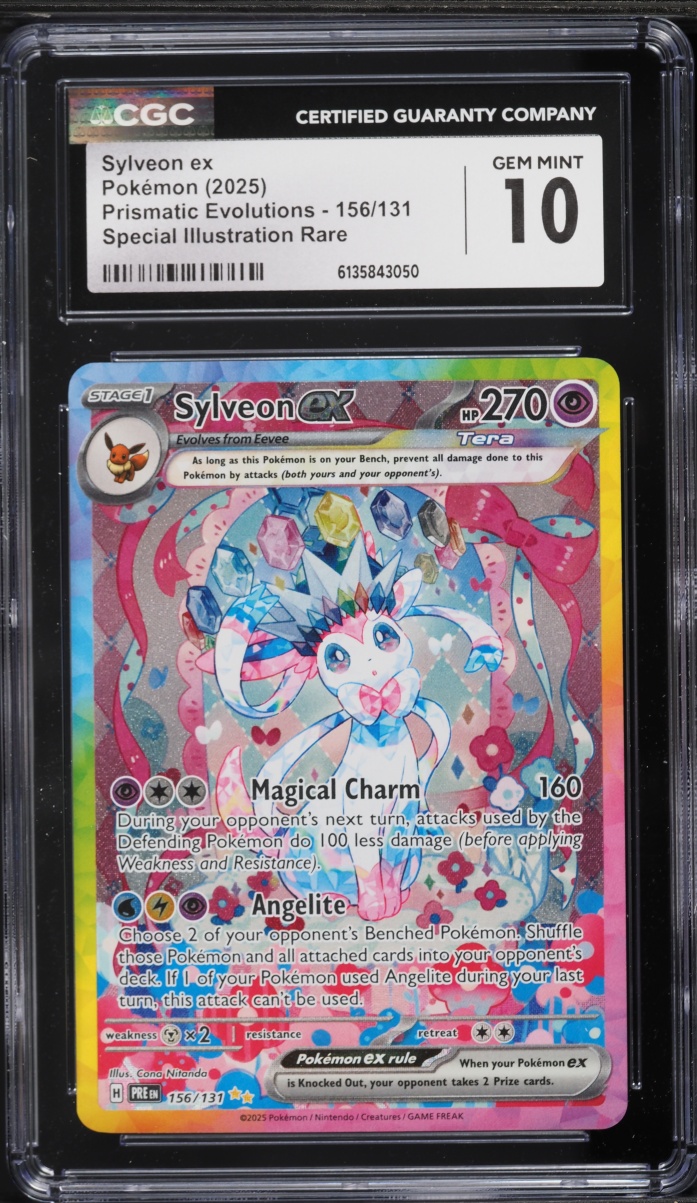 2025 Pokemon Scarlet & Violet Prismatic Evolutions SIR Sylveon ex #156 CGC 10 GEM MINT