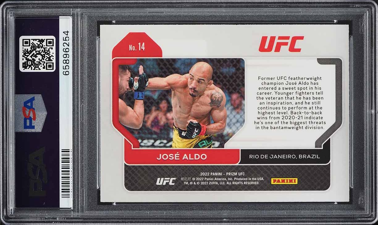 2022 Panini Prizm UFC Jose Aldo #14 PSA 10 GEM MINT