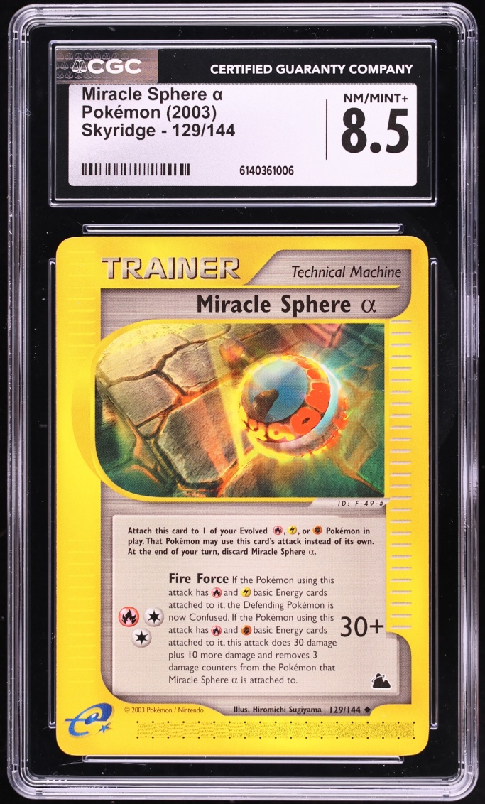 2003 Pokemon Skyridge Miracle Sphere A #129 CGC 8.5 NM-MT+