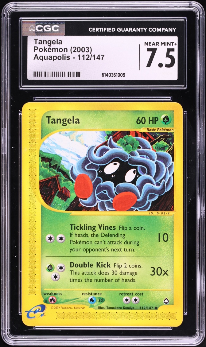 2003 Pokemon Aquapolis Tangela #112 CGC 7.5 NRMT+