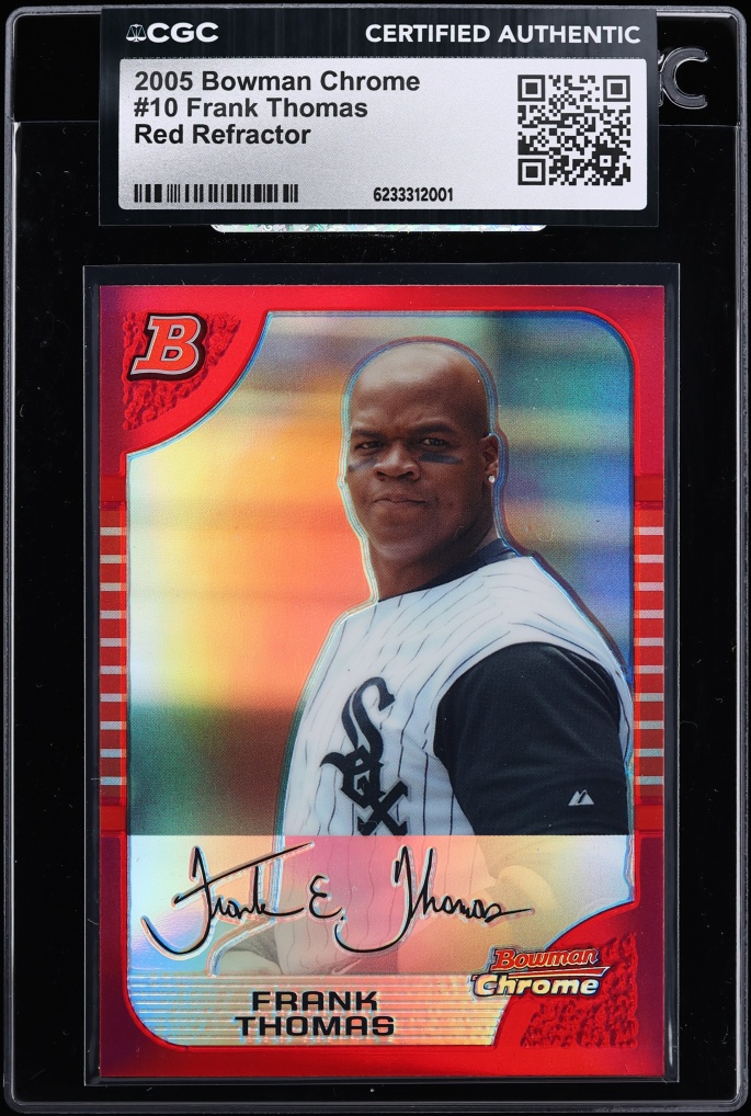 2005 Bowman Chrome Red Refractor Frank Thomas /5 #10 CGC AUTH