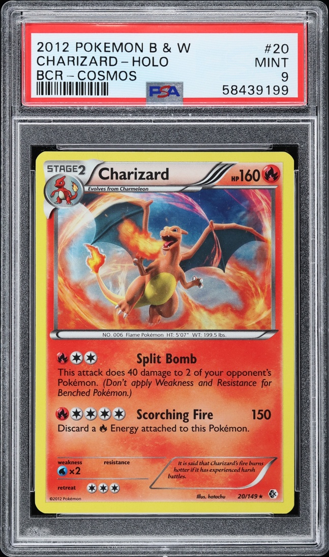 2012 Pokemon Black & White Boundaries Crossed Cosmos Holo Charizard #20 PSA 9 MINT