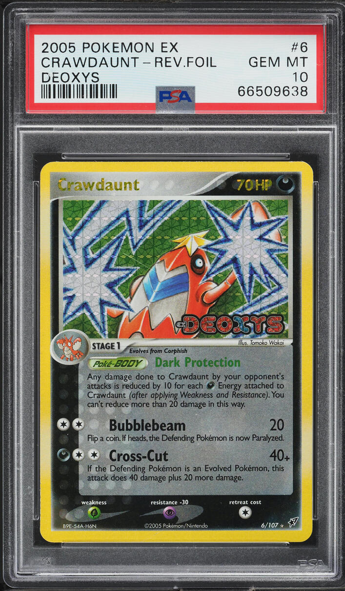 2005 Pokemon EX Deoxys Reverse Holo Crawdaunt #6 PSA 10 GEM MINT