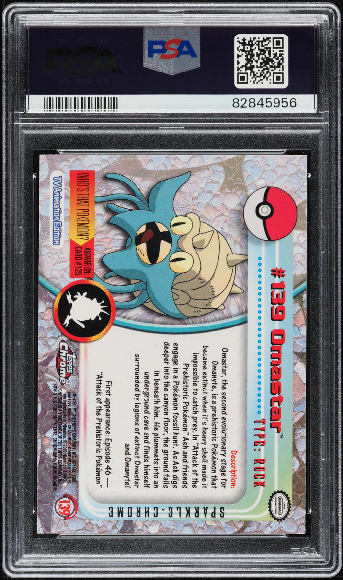 2000 Topps Chrome Pokemon Series 2 Sparkle Omastar #139 PSA 10 GEM MINT