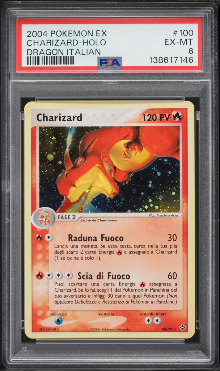2004 Pokemon Italian EX Dragon Holo Charizard #100 PSA 6 EXMT