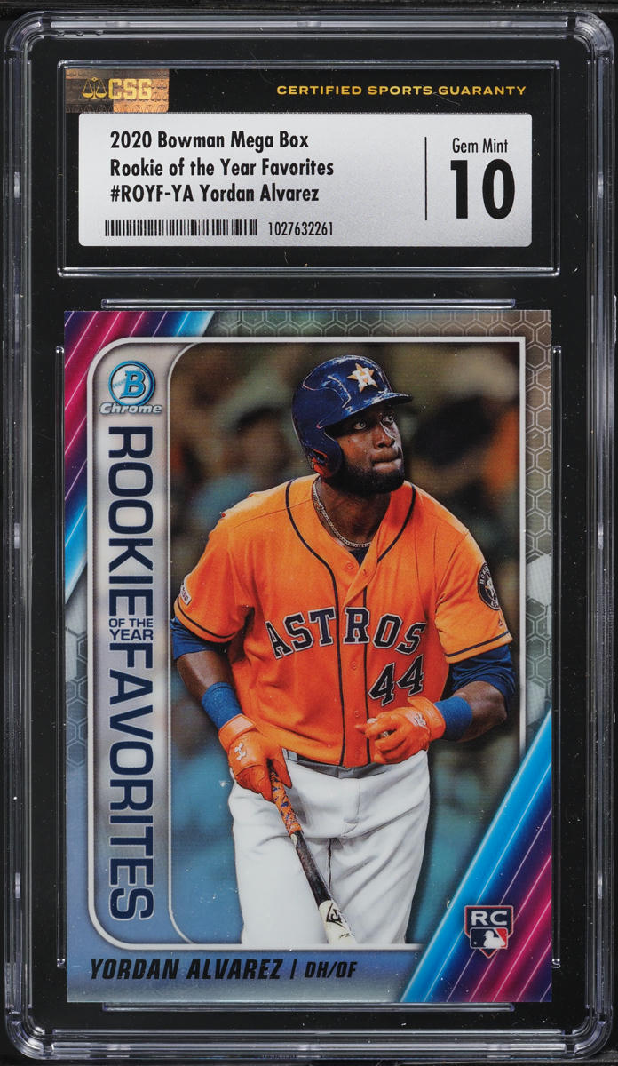 2020 Bowman Chrome Mega ROY Favorites Yordan Alvarez ROOKIE #ROYF-YA CSG 10 GEM