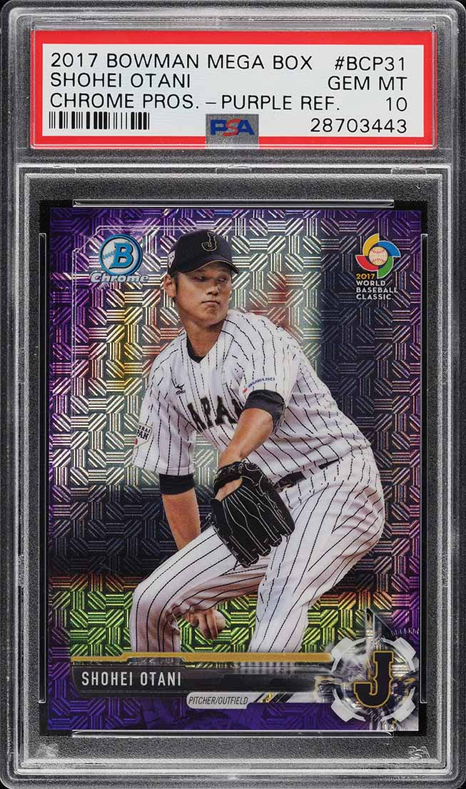 2017 Bowman Chrome Mega Box Purple Shohei Ohtani PROSPECT /250 #BCP31 PSA 10 GEM MINT