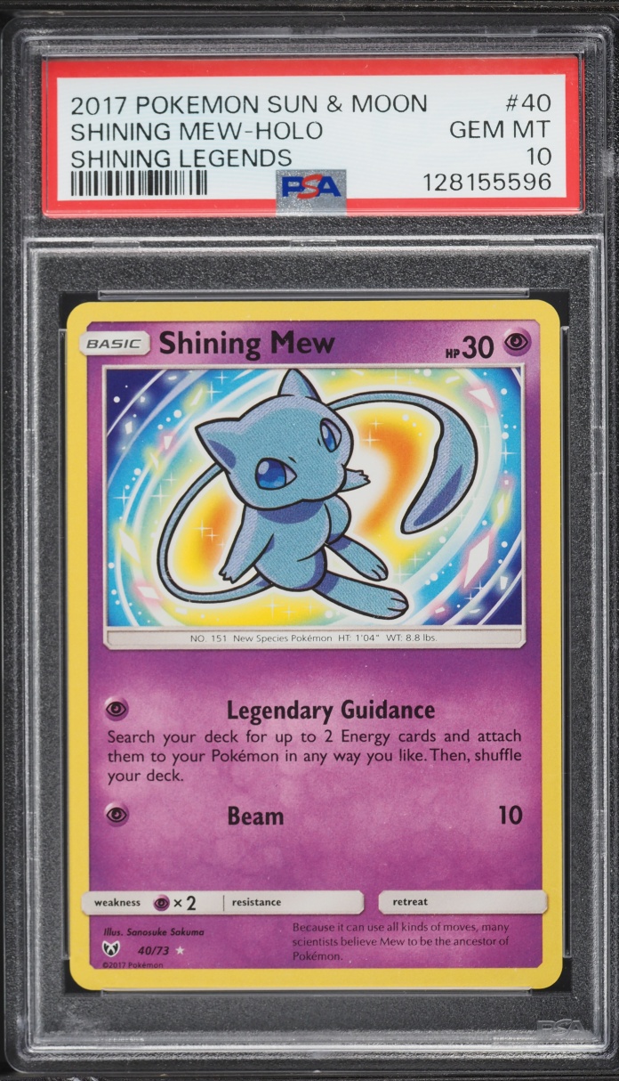 2017 Pokemon Sun & Moon Shining Legends Holo Shining Mew #40 PSA 10 GEM MINT