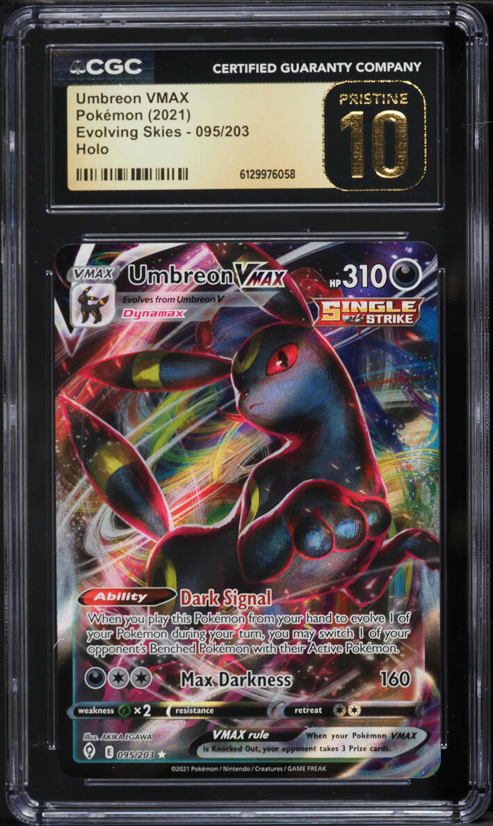 2021 Pokemon Sword & Shield Evolving Skies Full Art Umbreon VMAX #95 CGC 10 PRISTINE