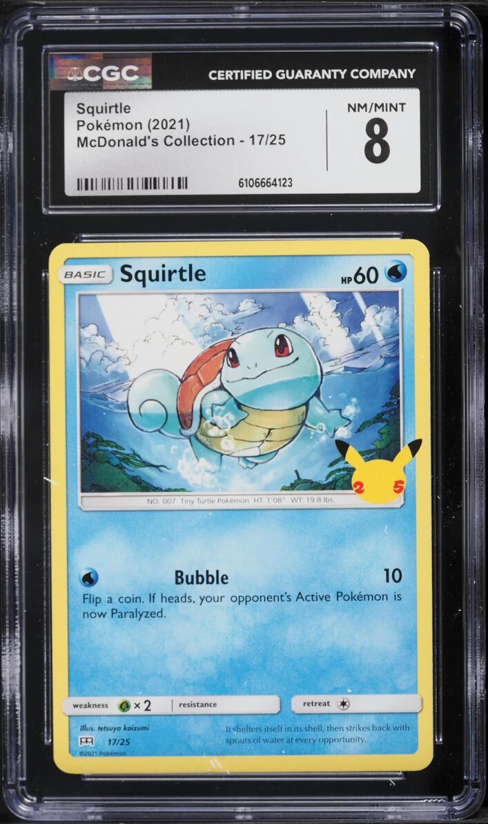 2021 Pokemon Sword & Shield McDonald's Collection Squirtle #17 CGC 8 NM-MT
