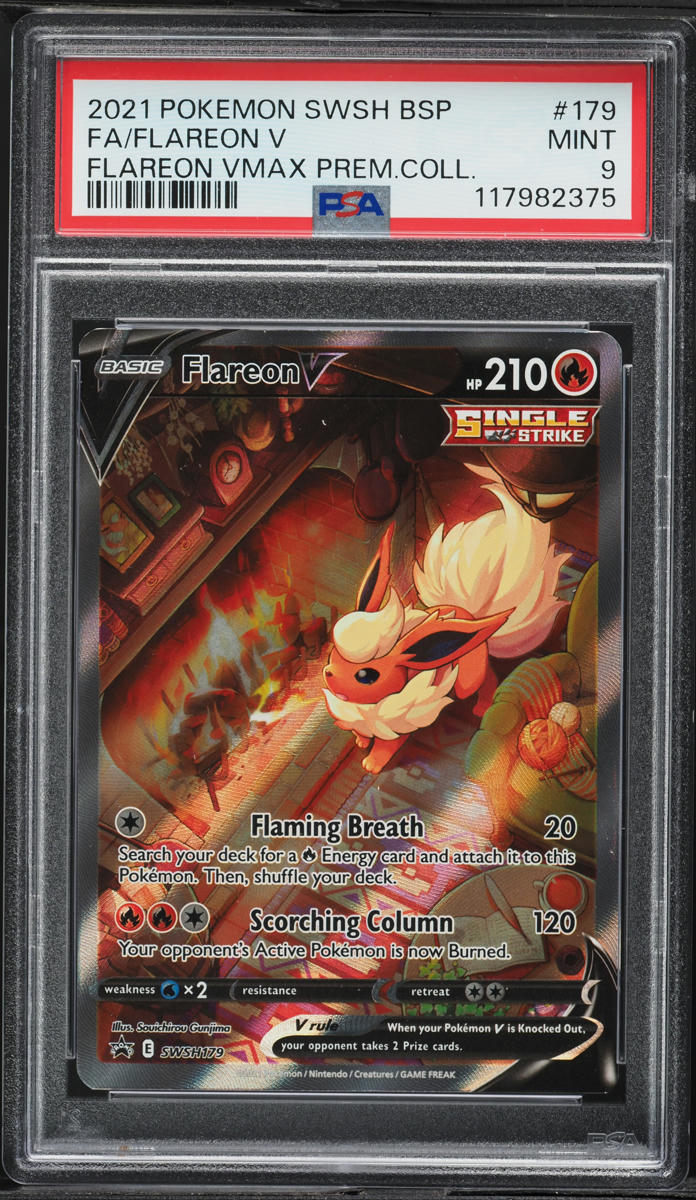 2021 Pokemon Sword & Shield Promo VMAX Premium Collection Alt Art Flareon V #179 PSA 9 MINT