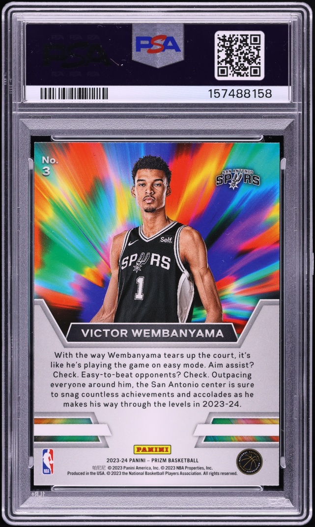 2023 Panini Prizm Instant Impact Victor Wembanyama ROOKIE #3 PSA 10 GEM MINT