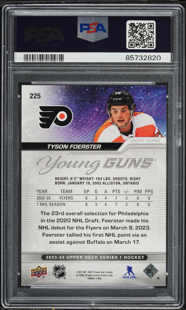 2023 Upper Deck Young Guns Tyson Foerster ROOKIE #225 PSA 10 GEM MINT