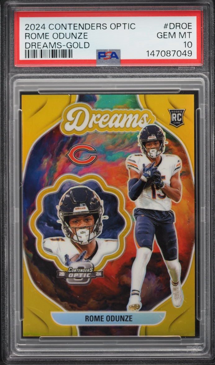 2024 Panini Contenders Optic Dreams Gold Prizm Rome Odunze ROOKIE /10 #D-ROE PSA 10 GEM MINT