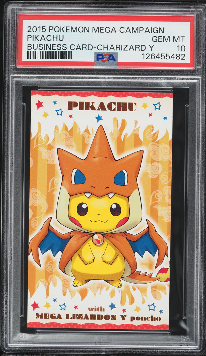 2015 Pokemon Japanese XY Promo MC Business Card Mega Charizard Y Poncho Pikachu PSA 10 GEM MINT