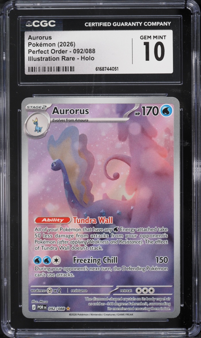 2026 Pokemon Mega Evolution Perfect Order IR Aurorus #92 CGC 10 GEM MINT