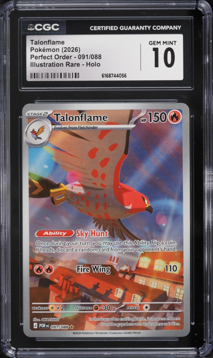 2026 Pokemon Mega Evolution Perfect Order IR Talonflame #091 CGC 10 GEM MINT