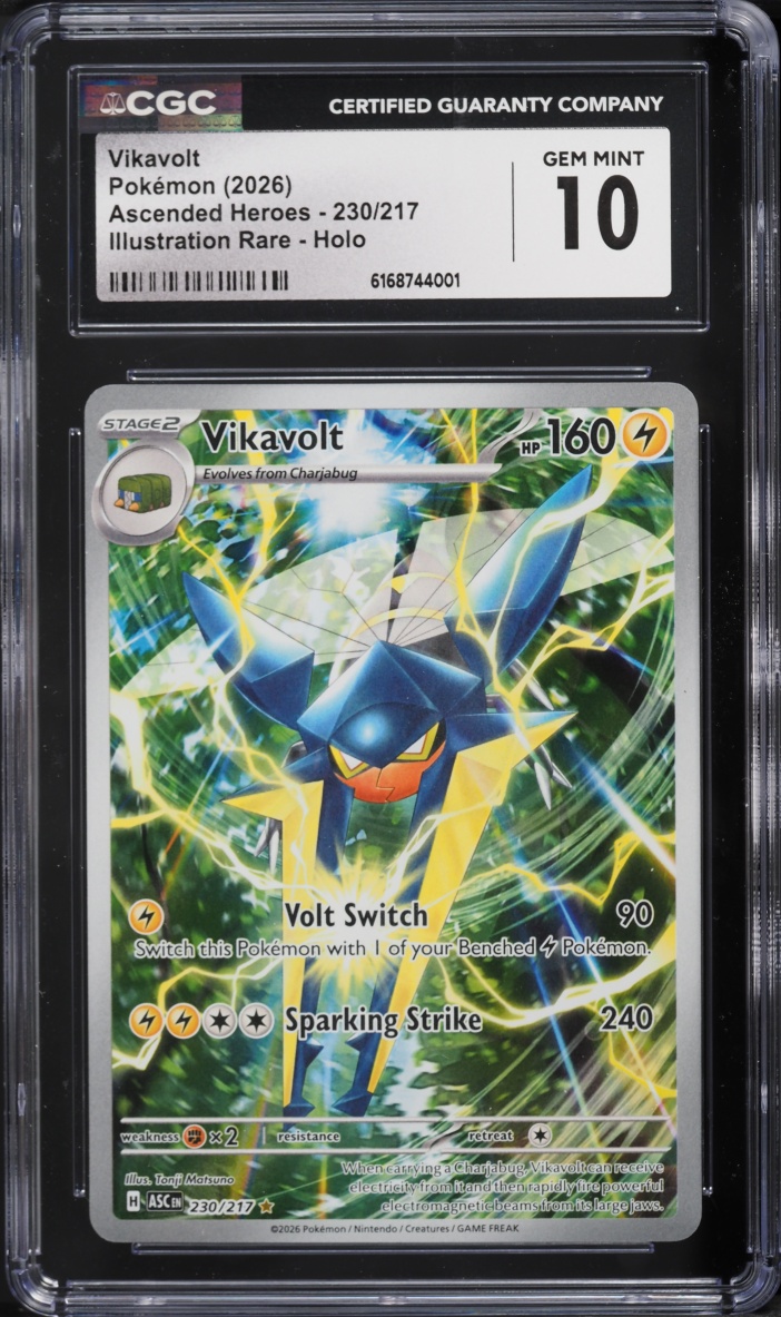 2026 Pokemon Mega Evolution Ascended Heroes IR Vikavolt #230 CGC 10 GEM MINT