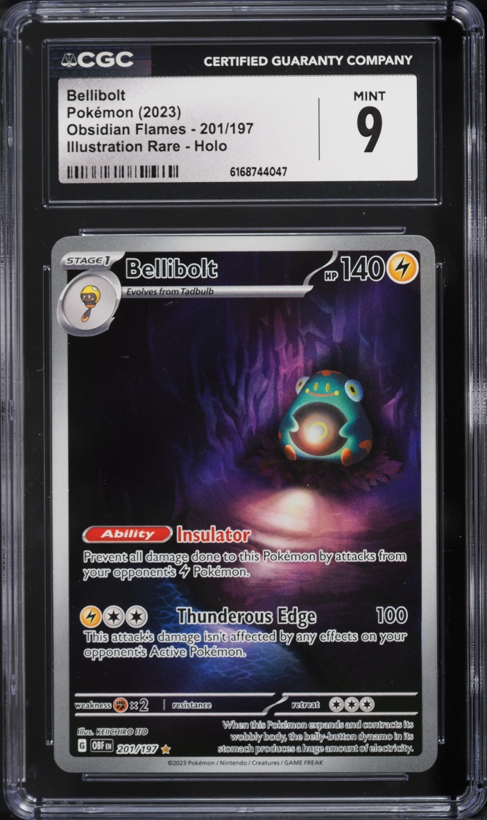 2023 Pokemon Scarlet & Violet Obsidian Flames IR Bellibolt #201 CGC 9 MINT