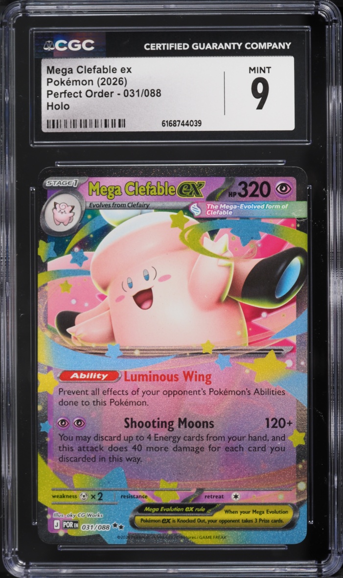 2026 Pokemon Mega Evolution Perfect Order Holo Mega Clefable Ex #31 CGC 9 MINT