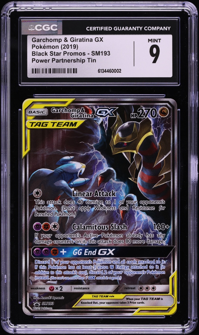 2019 Pokemon SM Promo Power Partnership Full Art Garchomp & Giratina GX #SM193 CGC 9 MINT