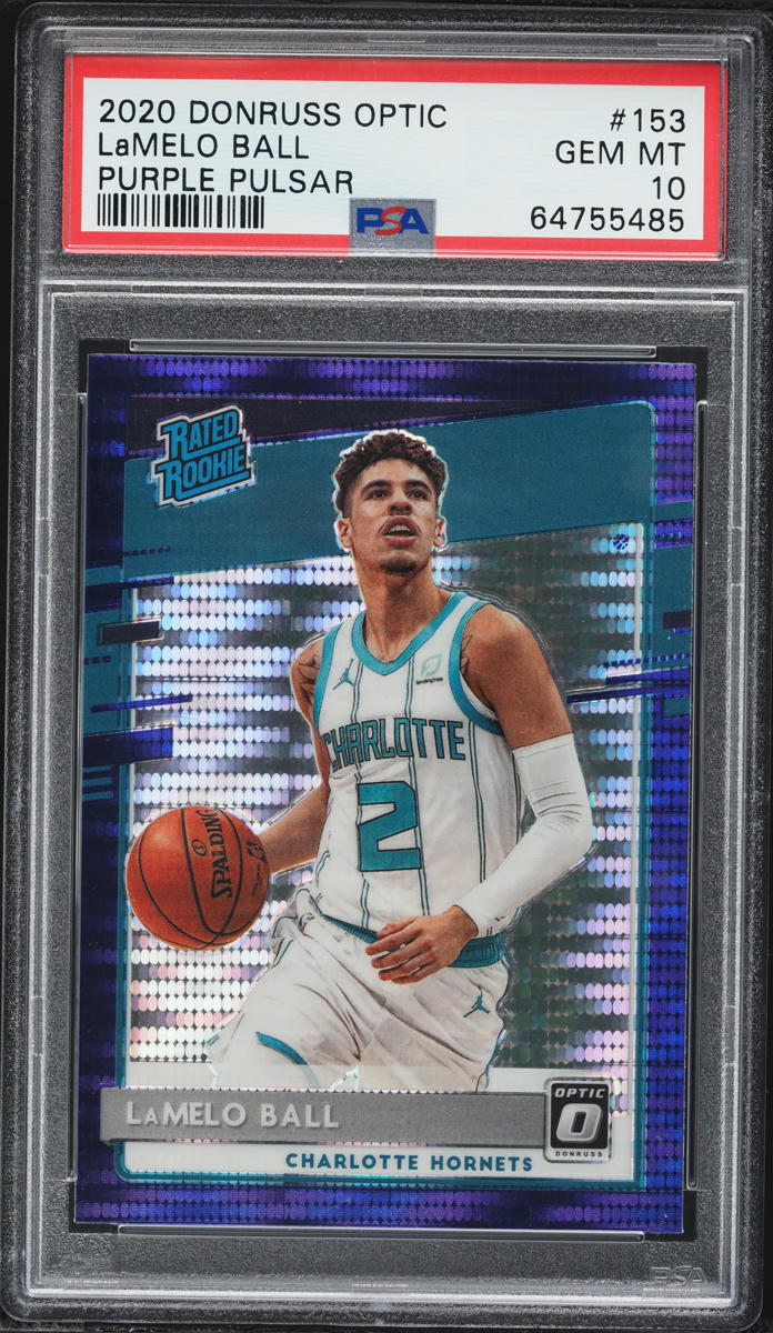 2020 Donruss Optic Purple Pulsar LaMelo Ball ROOKIE #153 PSA 10 GEM MINT